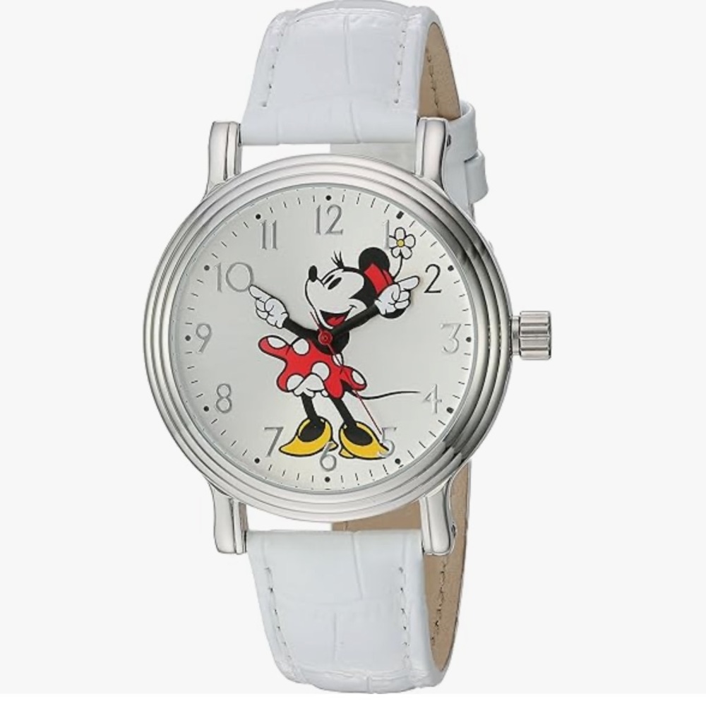 Authentic Disney Minnie Mouse White Leather Watch NWT